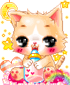 an adorable kitten pixel image